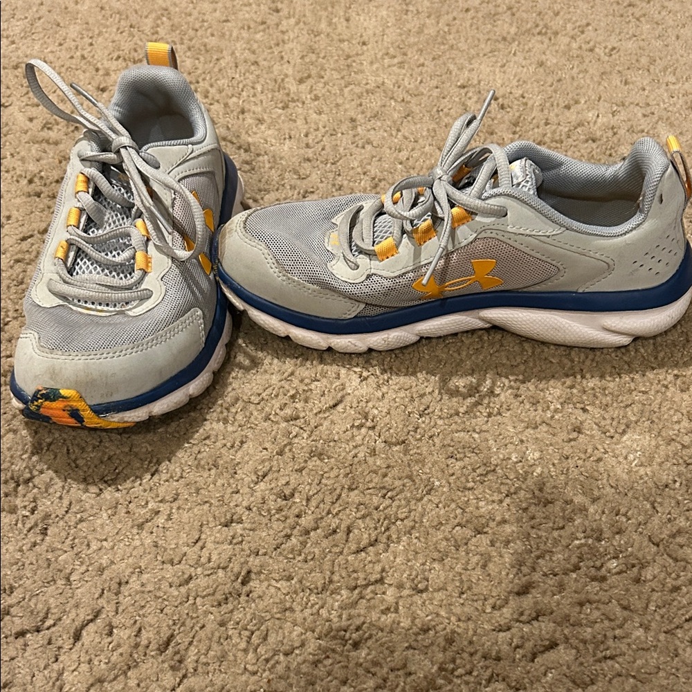Under Armour Kids' Gray and Orange Sneakers